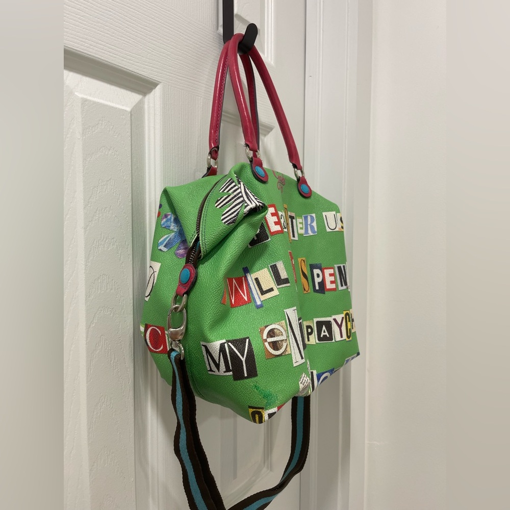 Gabs Green Graphic Letter-Print convertible Tote! really cool bag - Picture 7 of 16
